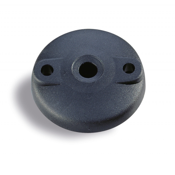 Plates for swivel pads with holes : Plastic plate for 8° swivel feet 
with fastening holes 