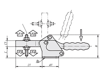 Schéma 1 + Horizontal clamp H2-B