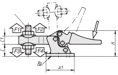 Schéma 1 + Mini horizontal clamp H2-BL